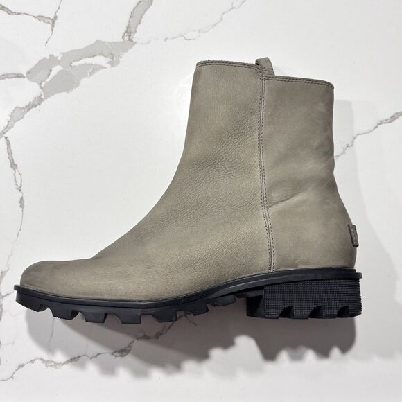 Sorel Grey Taupe Waterproof Suede Leather Ankle Boots Booties  NL3157-052 Gray 9 - Picture 6 of 13